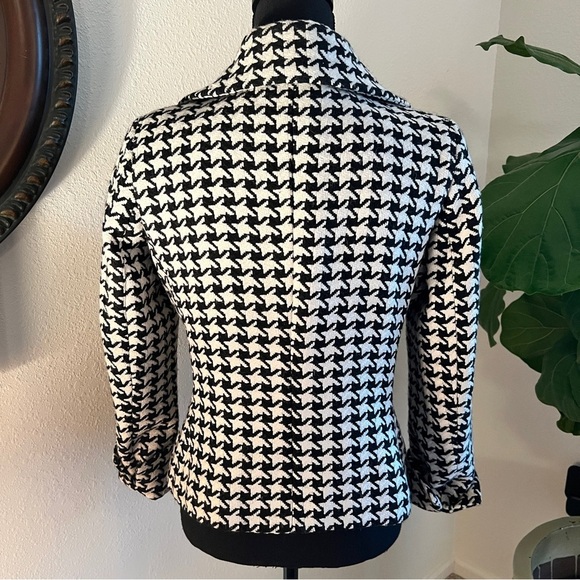 Talbots Women’s Black White Houndstooth Wool Blend Blazer Coat Jacket 6P - Picture 11 of 16
